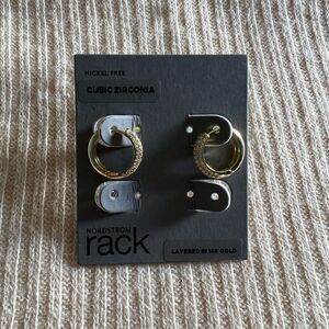 Nordstrom Layered 14K Gold Earrings